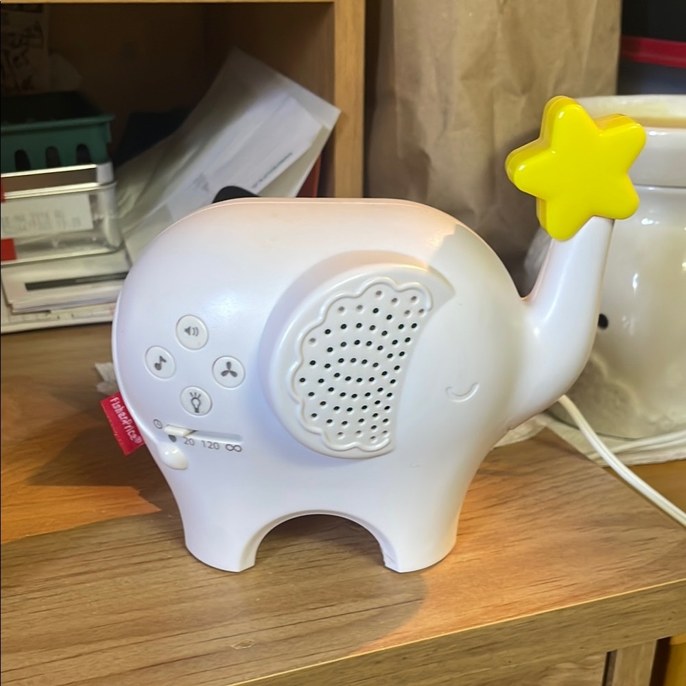 White Elephant Night Light with Yellow Star